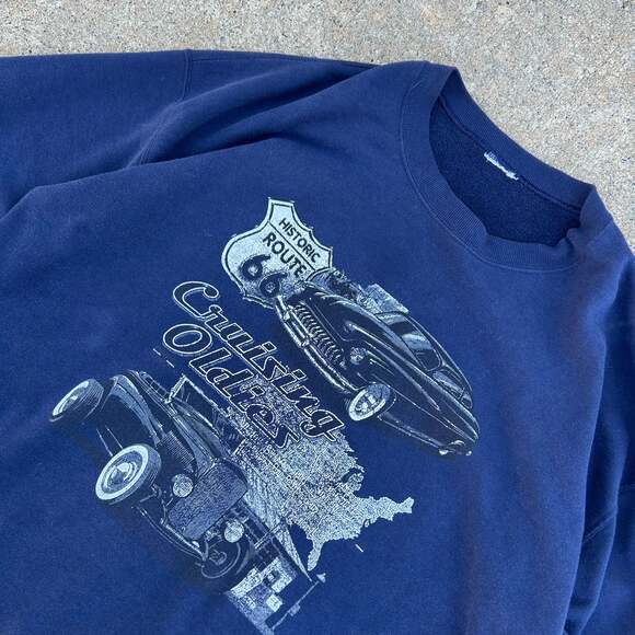 Vintage Classic Cars Sweatshirt Mens Red 90S Y2K American Classics Sweater - Picture 5 of 9